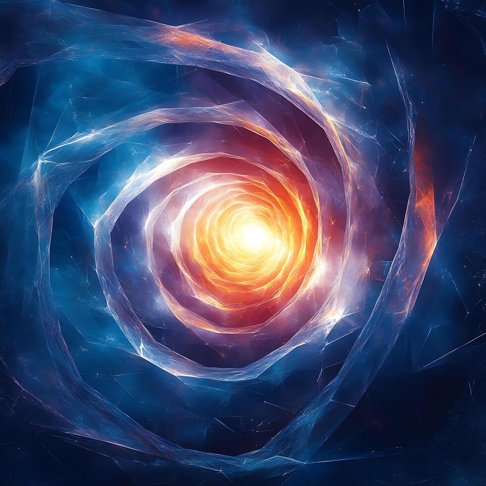 Mesmerizing Swirling Portal of Light Surrounded by Cosmic Patterns photo