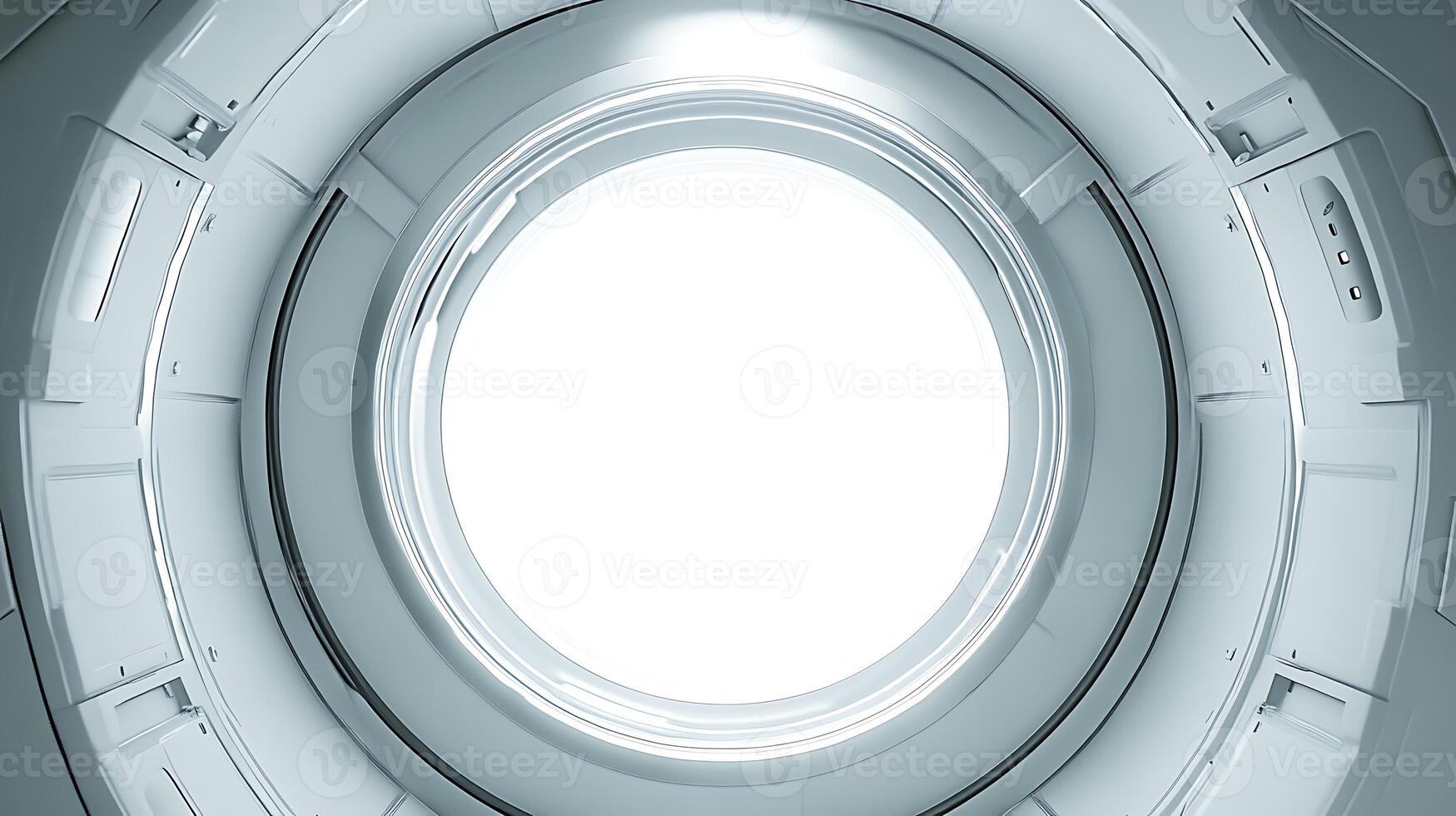 Circular Spacecraft Hatch With Light-Piercing Geometric Metal Design photo