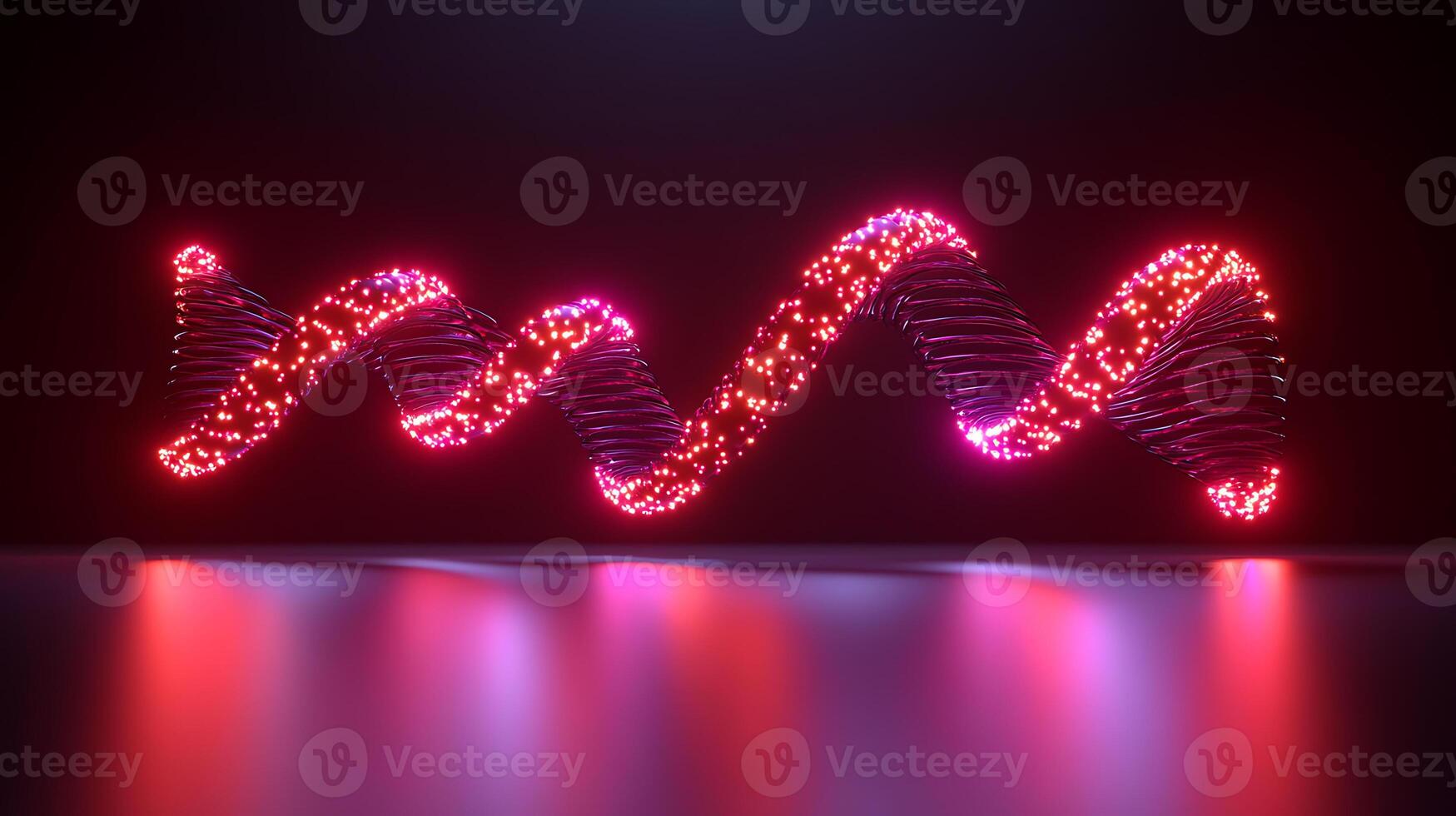 Abstract Glowing Helix with Red Lights on Futuristic Background photo
