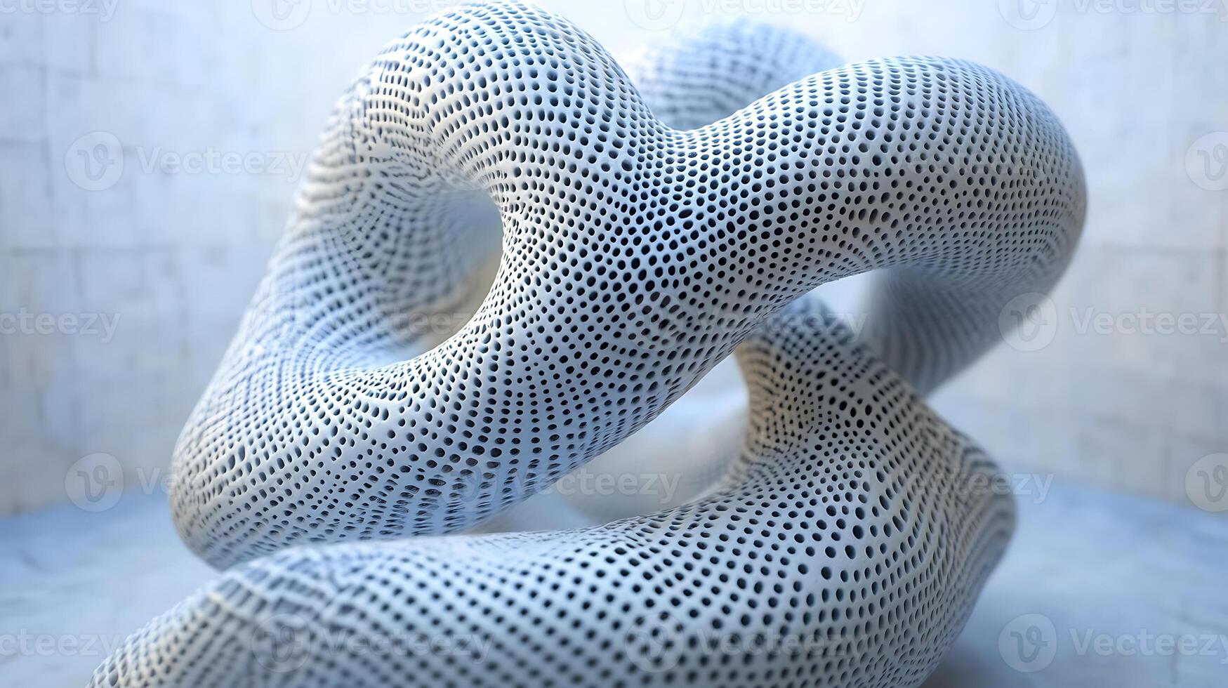 Abstract Sculptural Structure Featuring Intricate Tubular Forms with Perforations photo