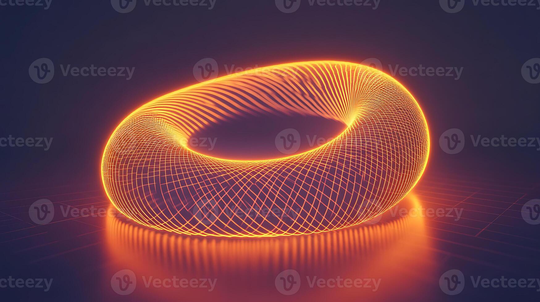 Luminous Torus with Glowing Gradient on Dark Background photo