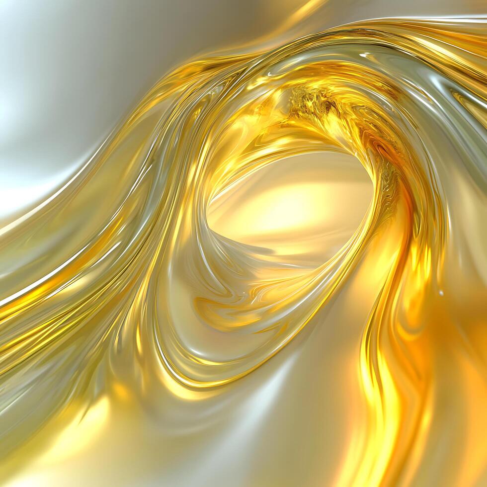 Abstract Golden Swirl With Glowing Highlights and Smooth Curves photo