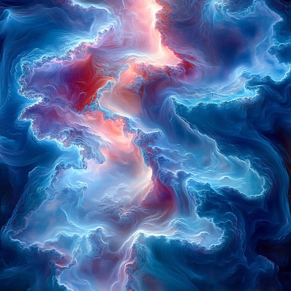 Dynamic Abstract Art Featuring Swirling Blue and Red Colorful Energy Flow photo