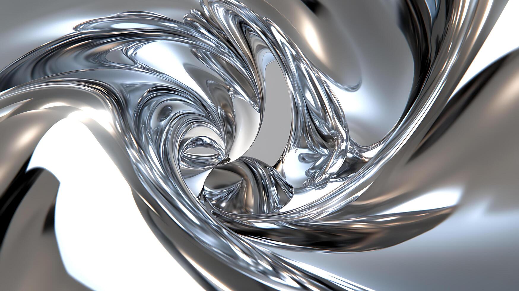 Abstract Swirling Silver Metallic Texture with Smooth Flow Design photo