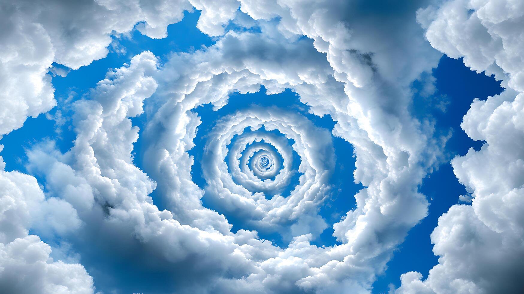 Majestic Spiral Cloudscape Over Vibrant Blue Sky Daytime photo