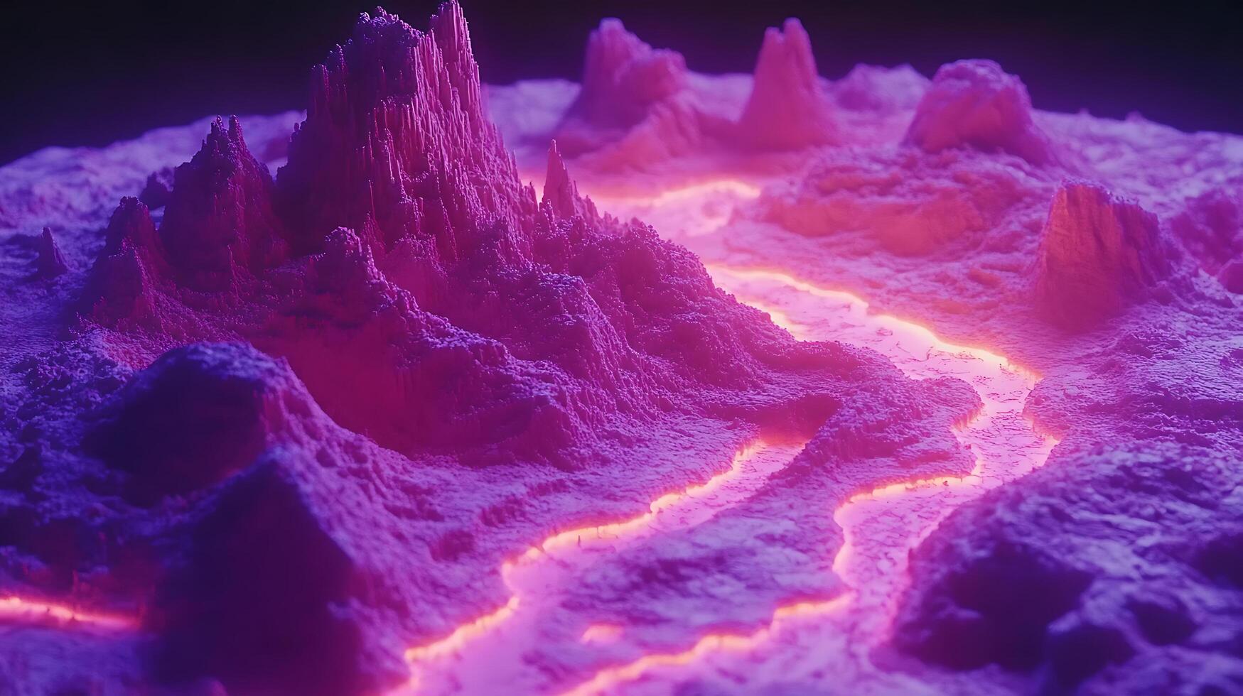 Colorful Abstract Terrain with Glow Effects and Vibrant Gradients photo