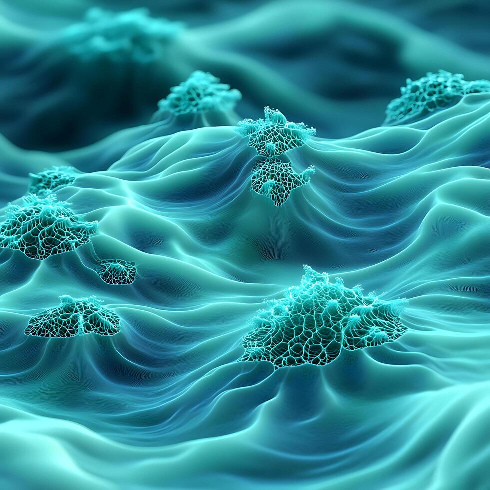 Abstract Visualization of Coral-Like Forms with Dynamic Patterns and Vibrant Colors photo