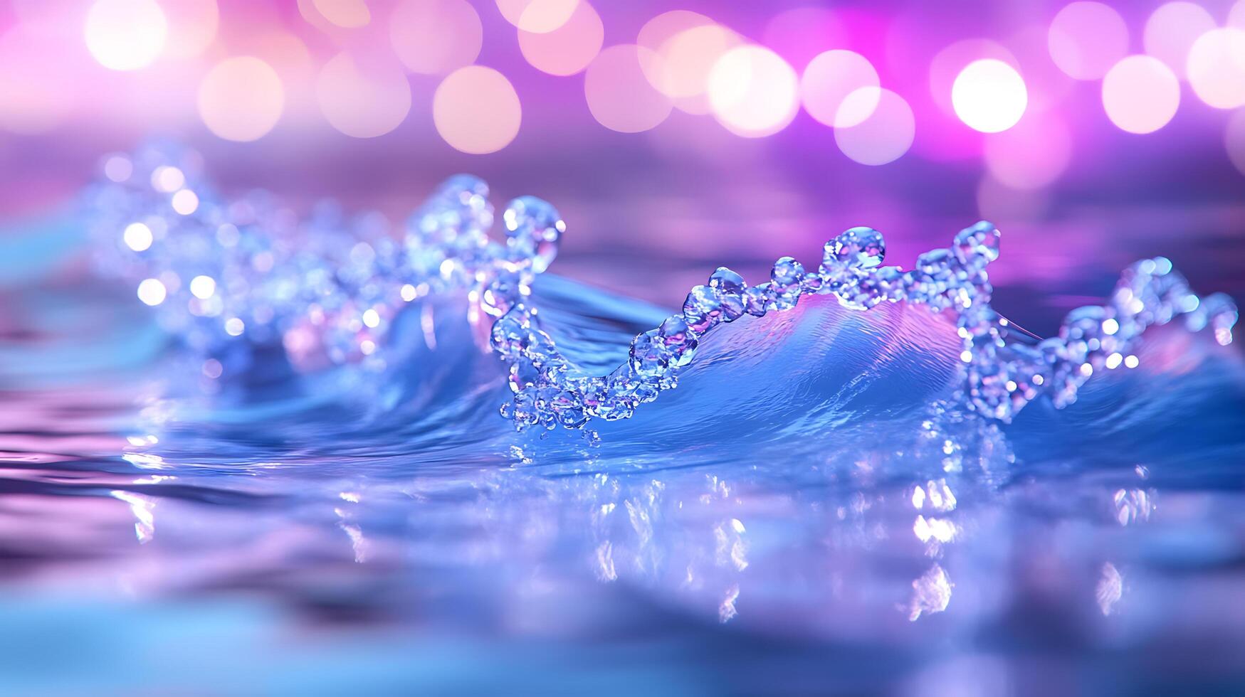Vibrant Water Splashes with Colorful Bokeh in the Background photo