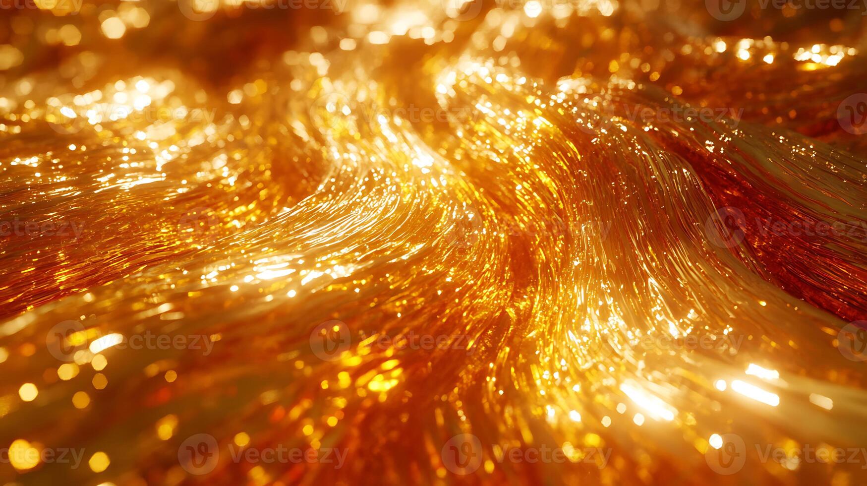 Abstract Golden Flow with Sparkling Light Reflections and Elegance photo