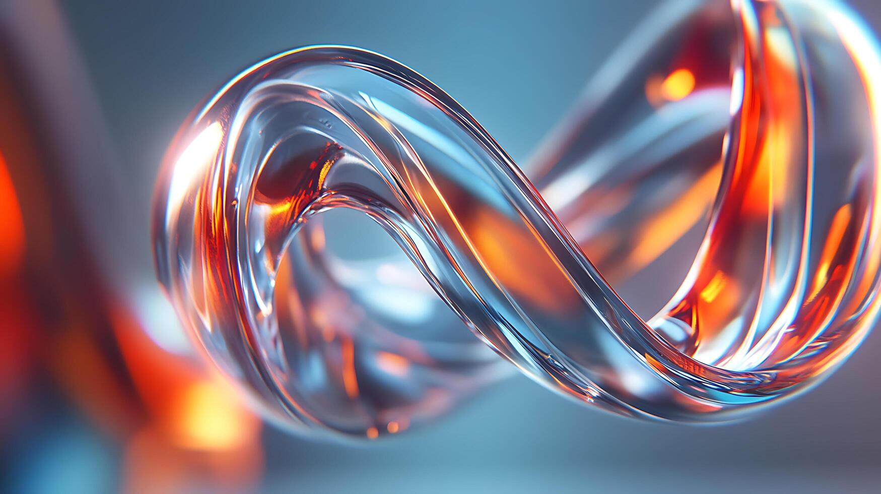 Abstract Glass Sculpture with Vibrant Colors and Unique Twisting Design photo