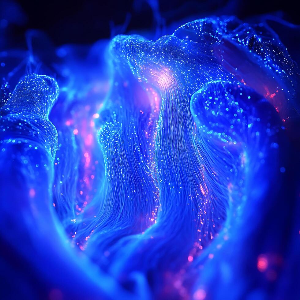Vivid Bioluminescent Structures in Abstract Artistic Representation photo