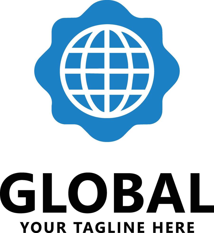 Global Icon with Tagline Placeholder Professional Branding Symbol vector