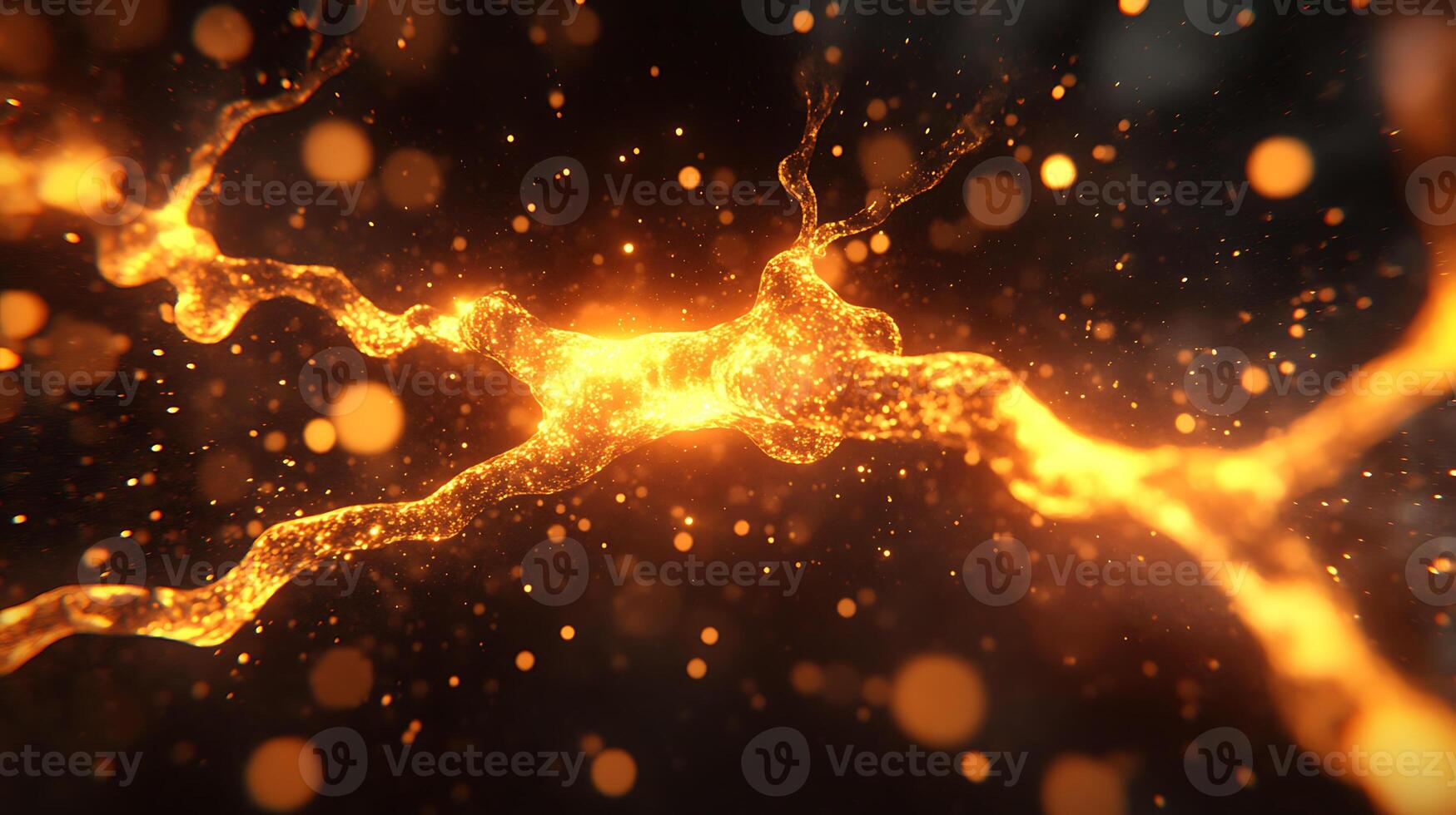 Glowing Neural Network in Action With Futuristic Illuminated Pathway photo