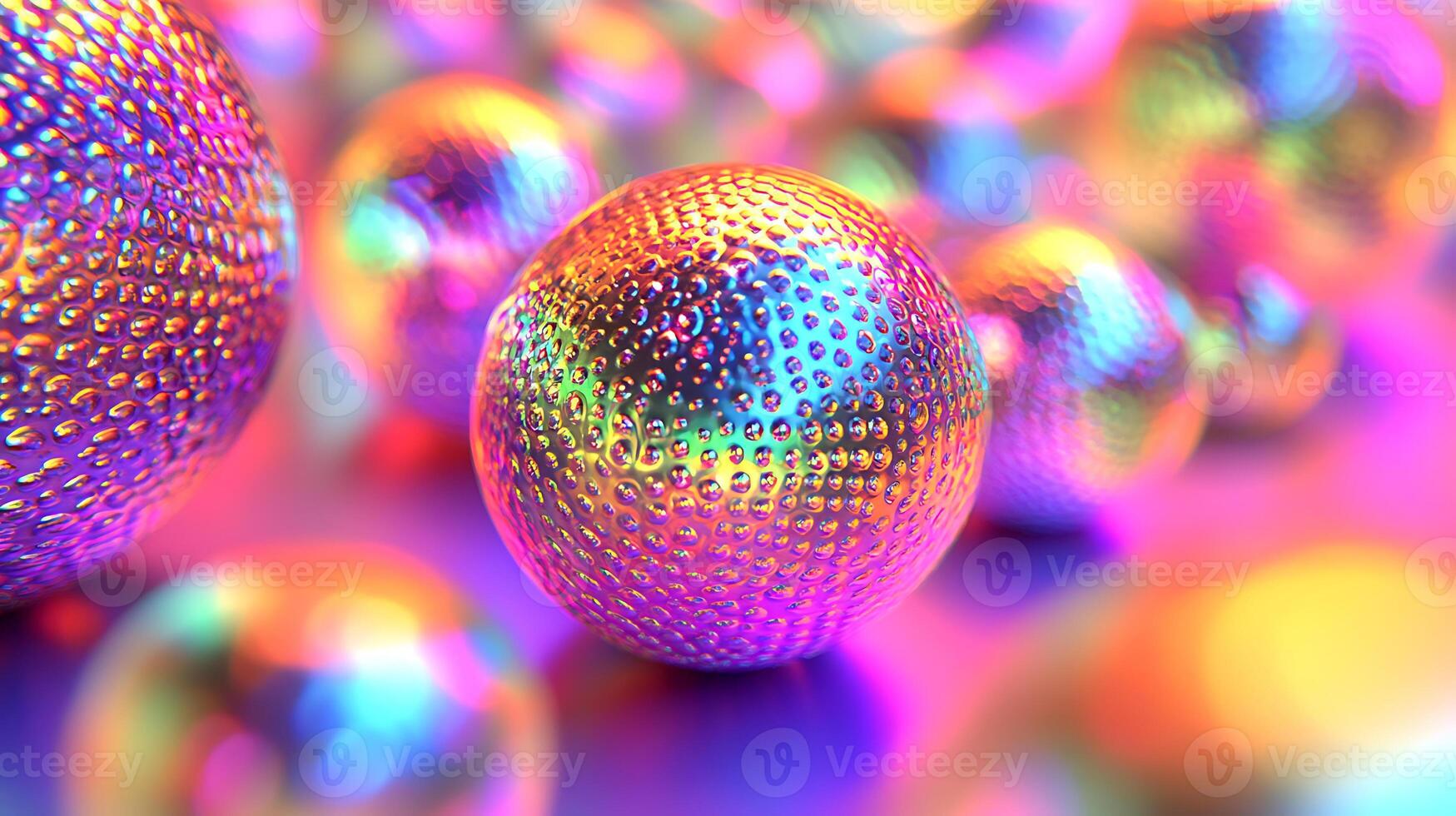 Colorful Floating Spheres in a Vibrant Artistic Abstract Composition photo