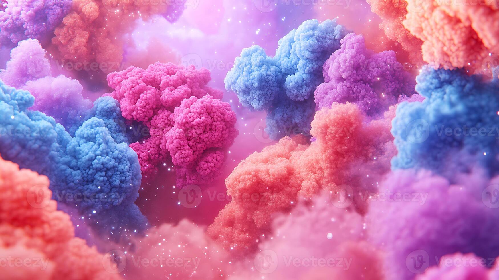 Vivid Colorful Clouds With Sparkling Effects in an Abstract Artistic Composition photo