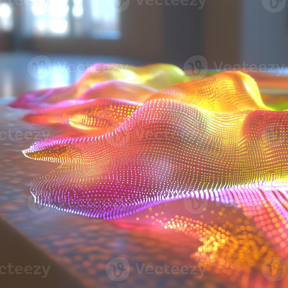 Colorful Digital Waves With Abstract Light Patterns and Dynamic Visual Effects photo