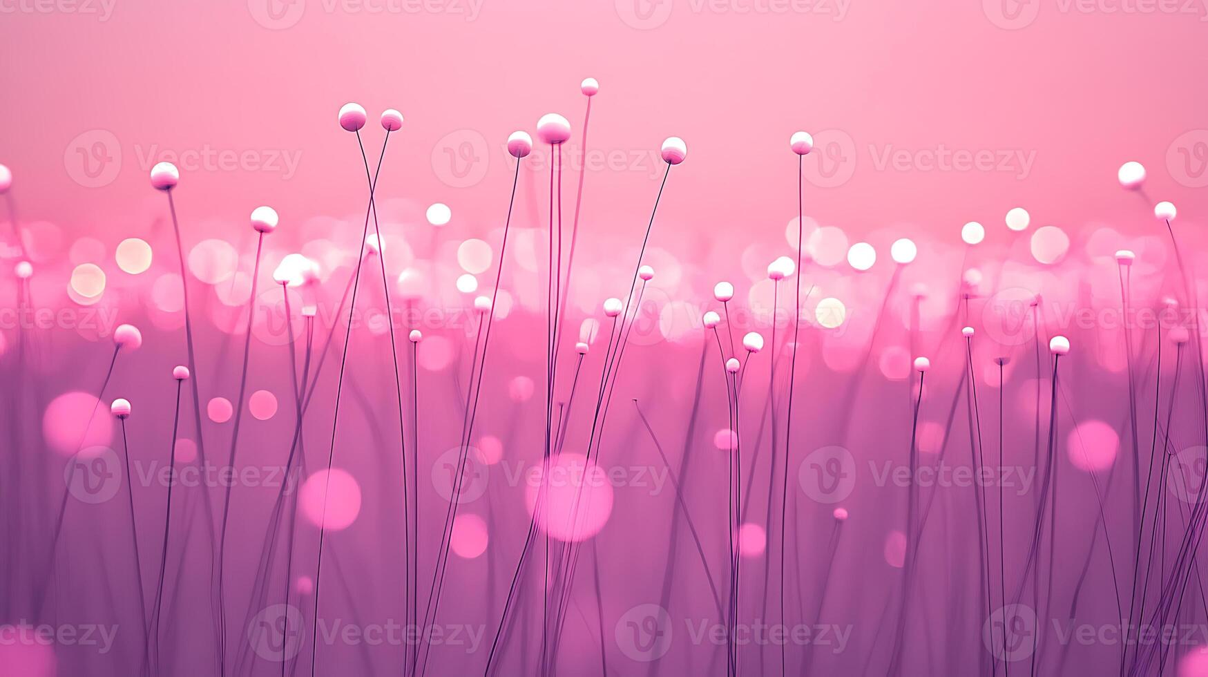 Abstract Pink Bokeh Lights on Delicate Fiber-Like Structures photo