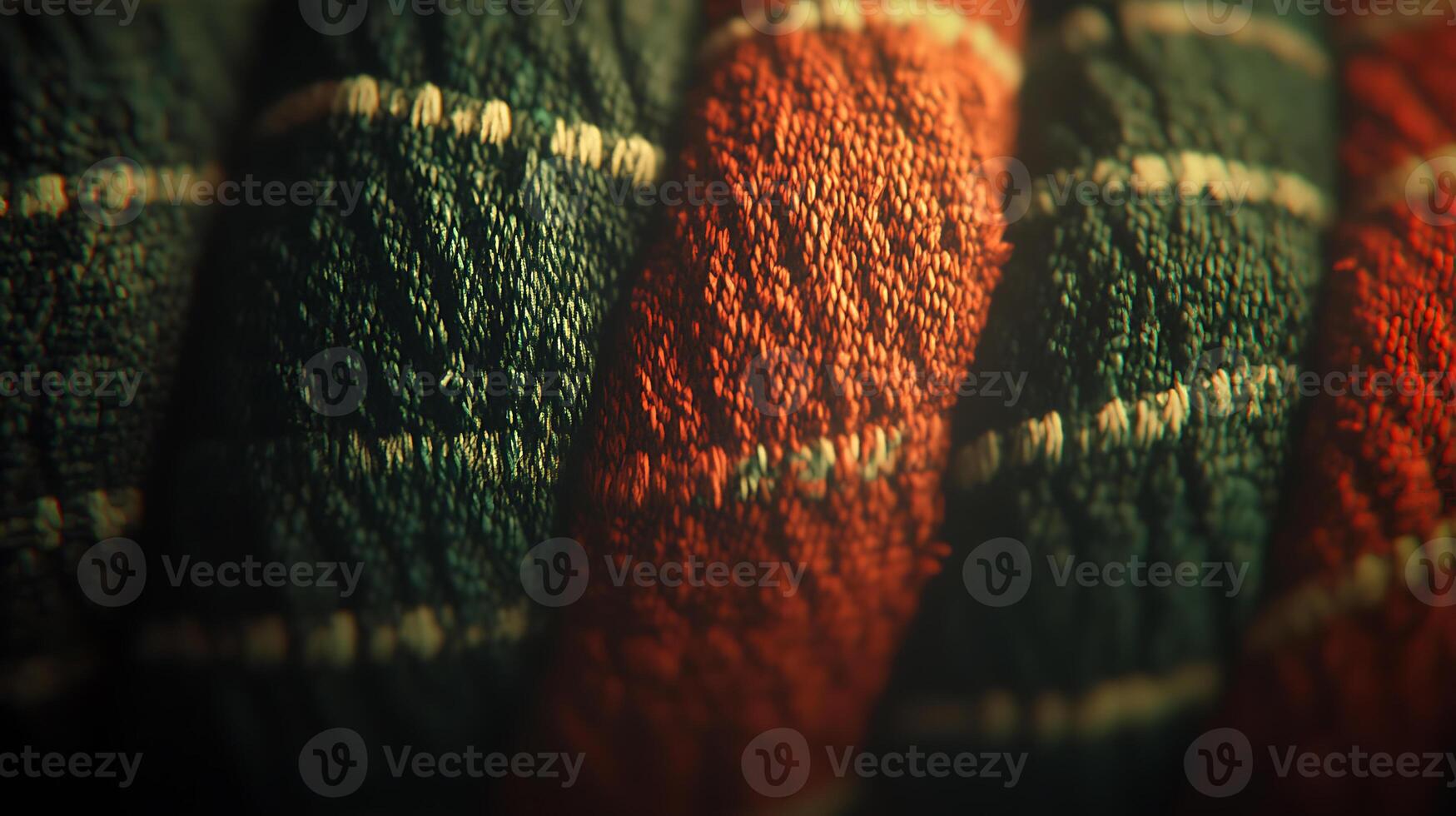 Closeup of Colorful Woven Textiles with Intricate Patterns and Textures photo