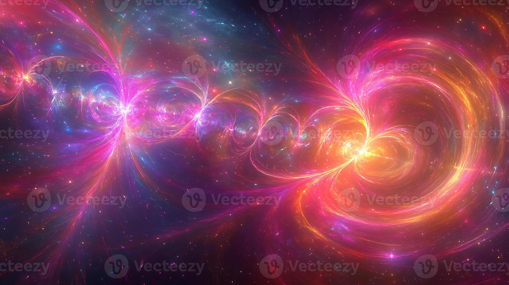 Vibrant Abstract Swirls of Colorful Light in a Cosmic Realm photo