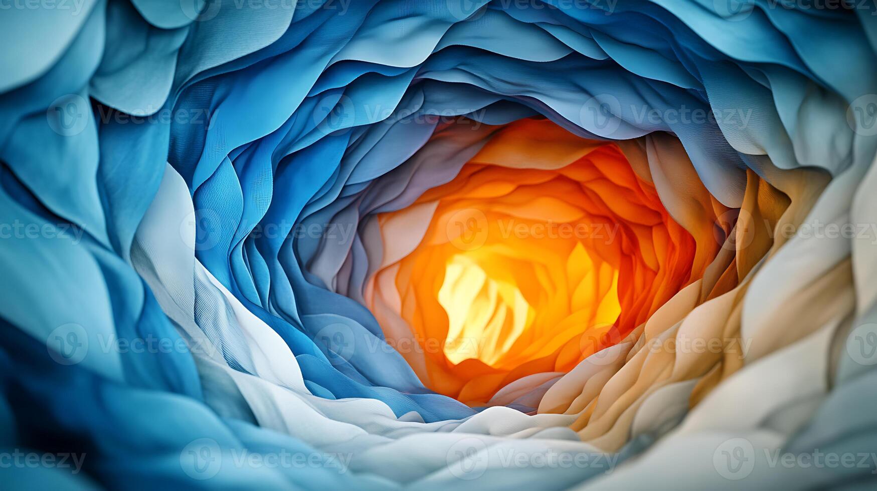 Abstract Colorful Tunnel With Vibrant Layers of Blue and Orange photo