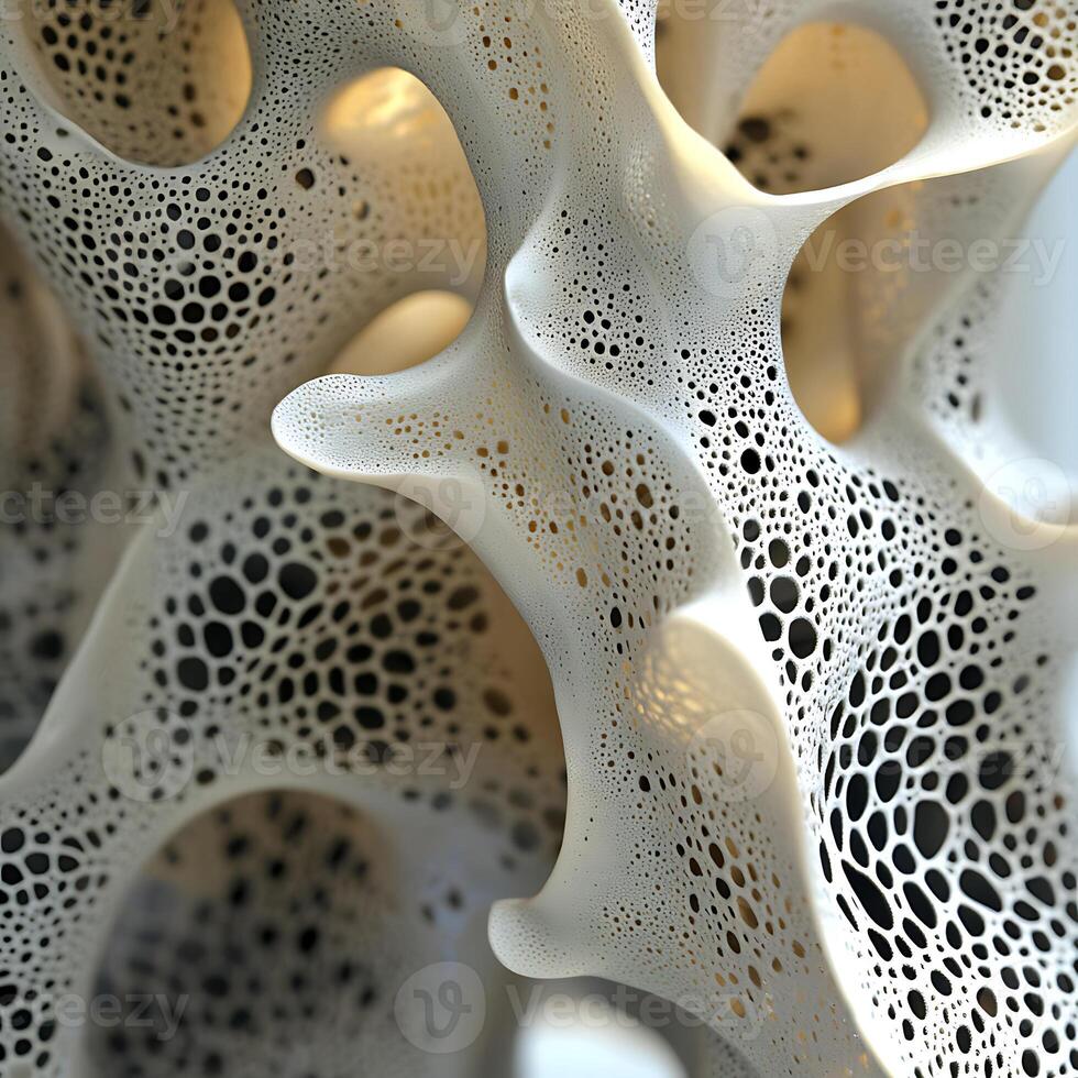 Abstract Macro View of Porous Organic Material Structure photo