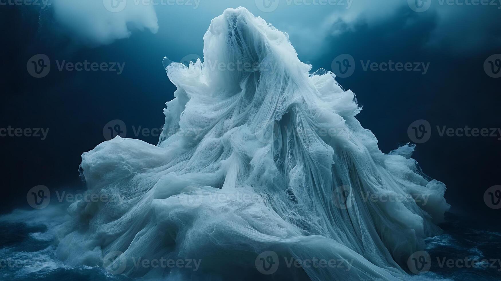 Ethereal Swirling Threads Evoking Mystery and Elegance in Dark Misty Atmosphere photo