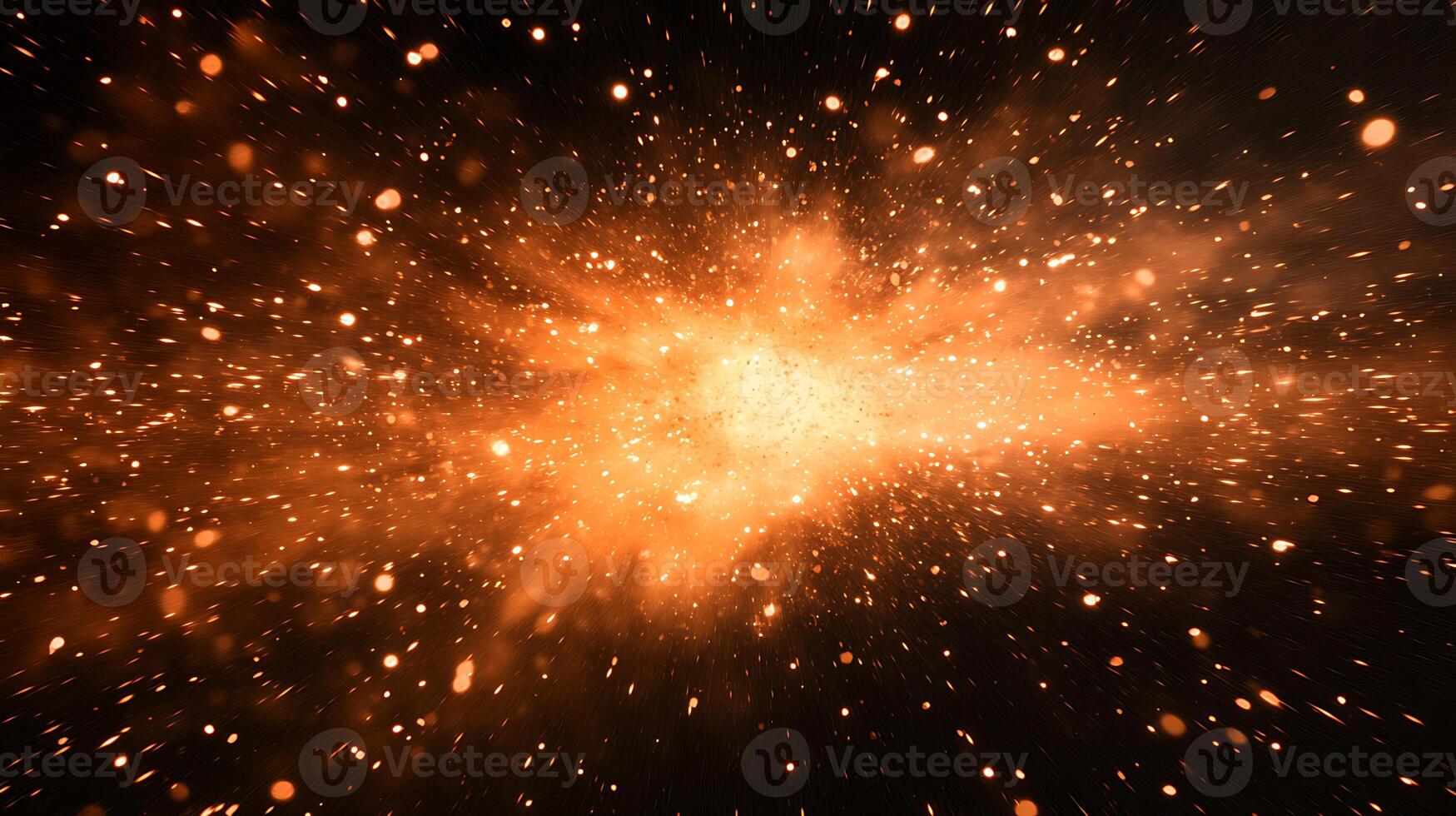 Abstract Cosmic Explosion with Glowing Particles in Outer Space photo