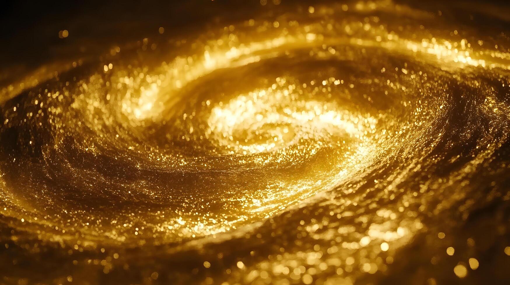 Golden Swirling Abstract Design with Glittering Light Effects and Shimmering Particles photo