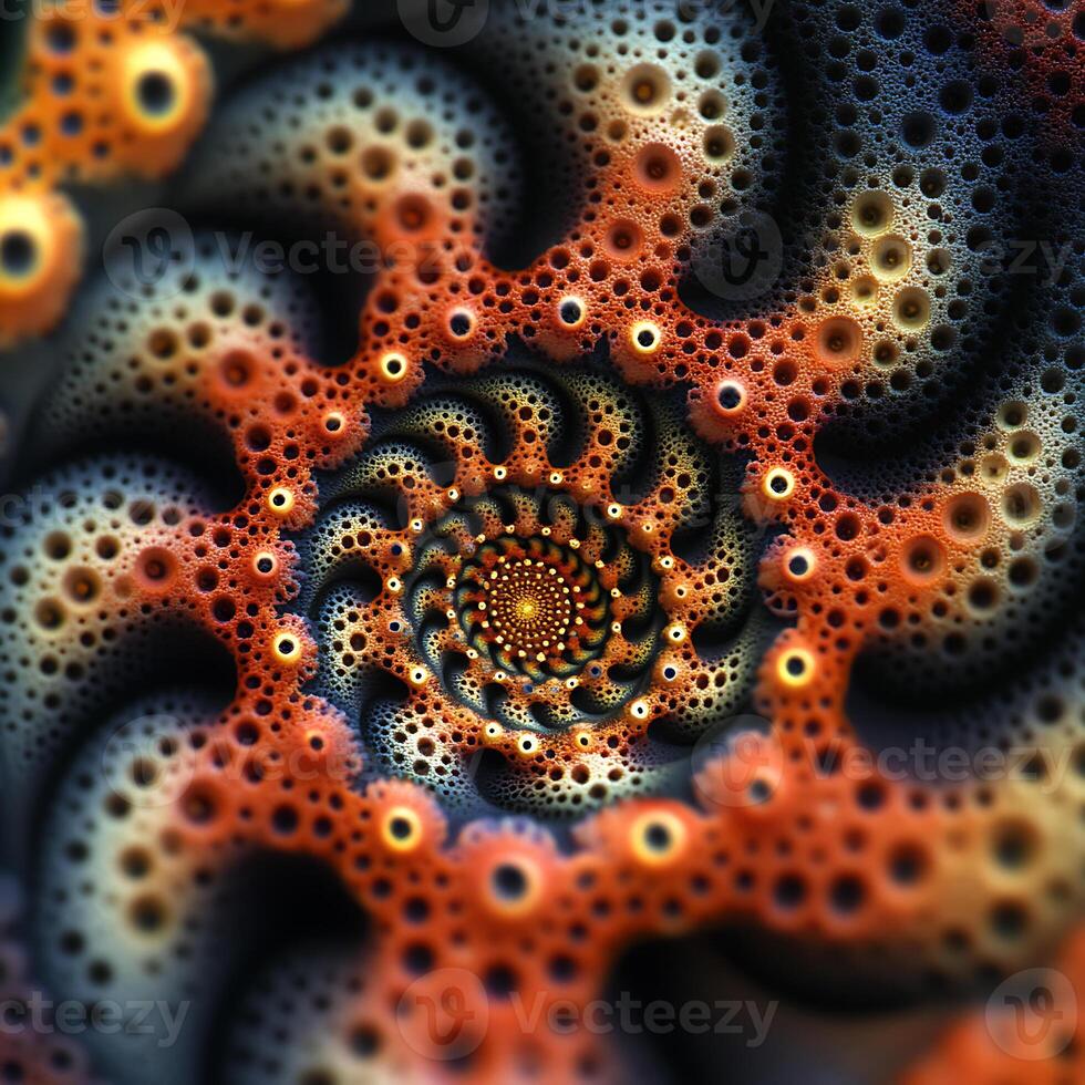 Colorful Abstract Fractal Design With Intricate Swirling Patterns photo