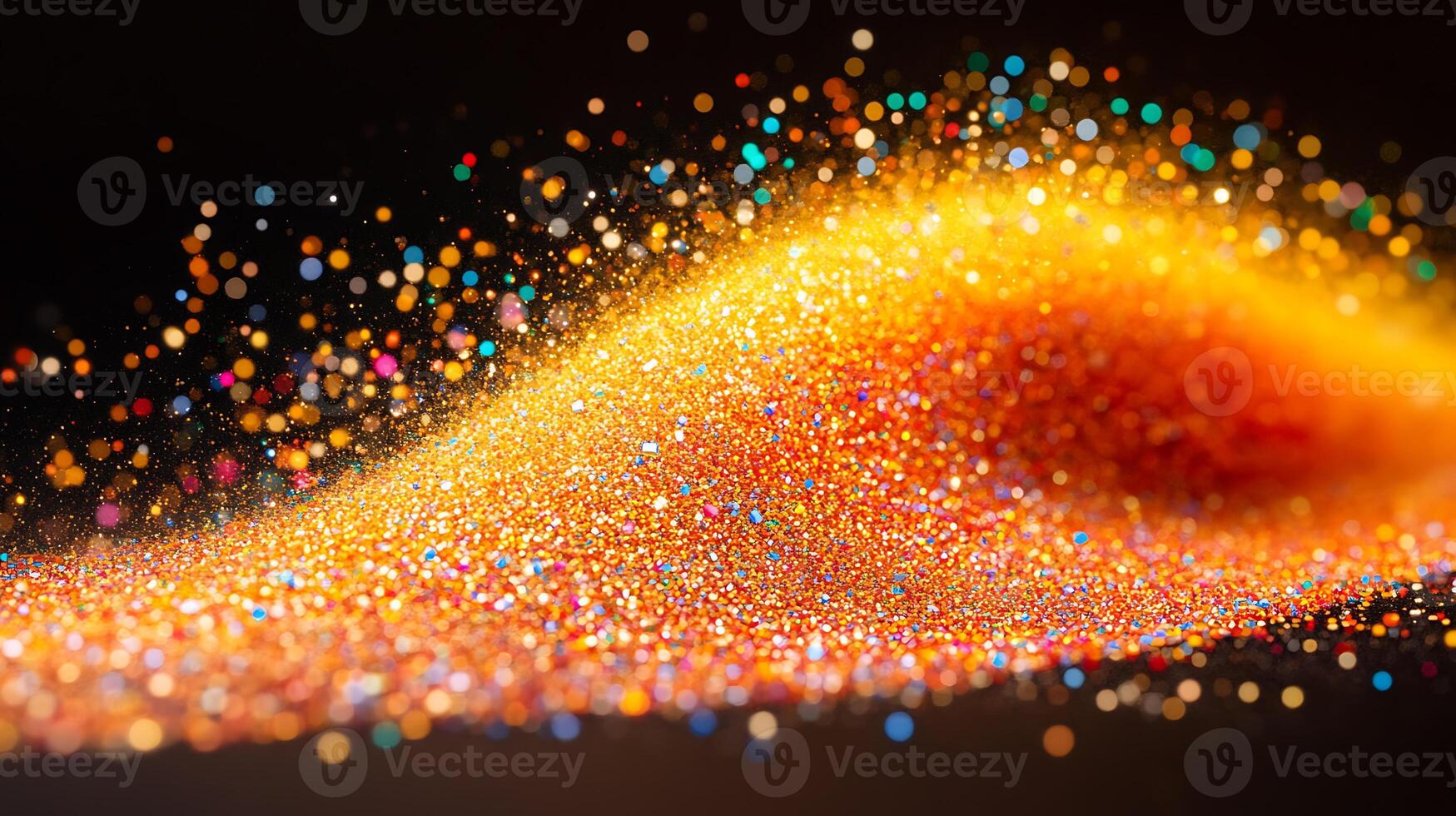 Colorful Glitter Explosion With Vibrant Multicolor Sparkles on Dark Background photo