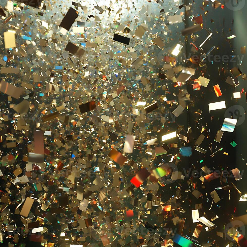 Shimmering Gold Confetti in Motion - Celebration and Festive Vibes photo