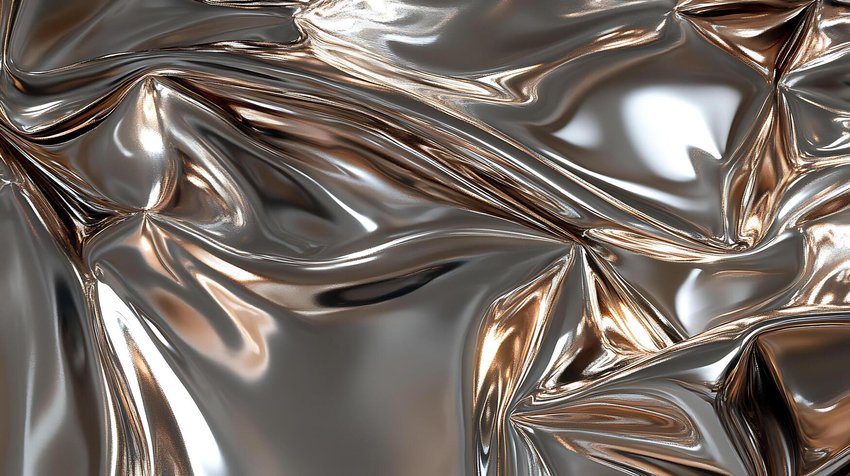 Metallic Wrinkled Surface With Reflective Abstract Patterns and Textures photo