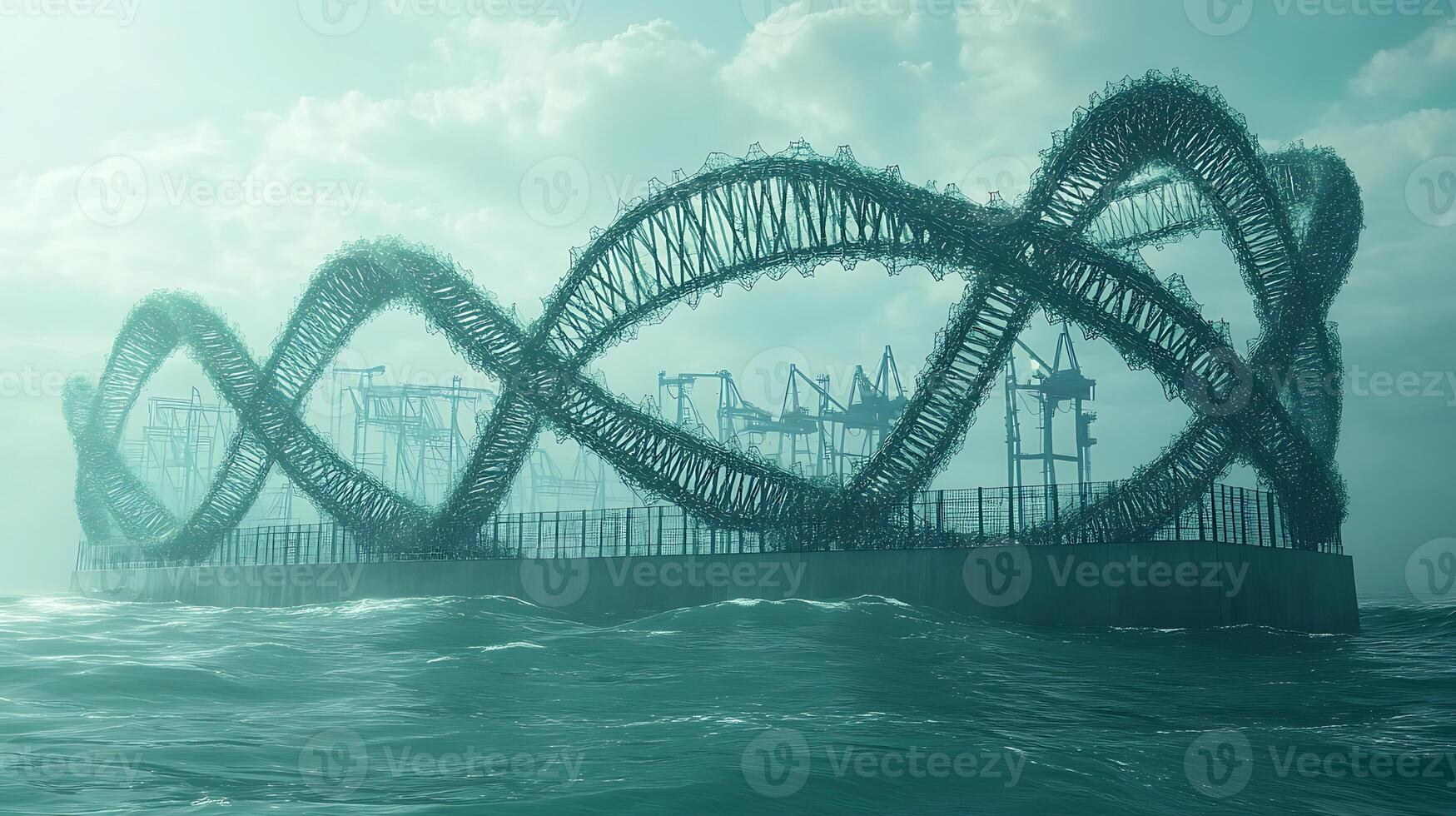 Abstract Representation of a DNA Strand Constructed in a Maritime Environment photo
