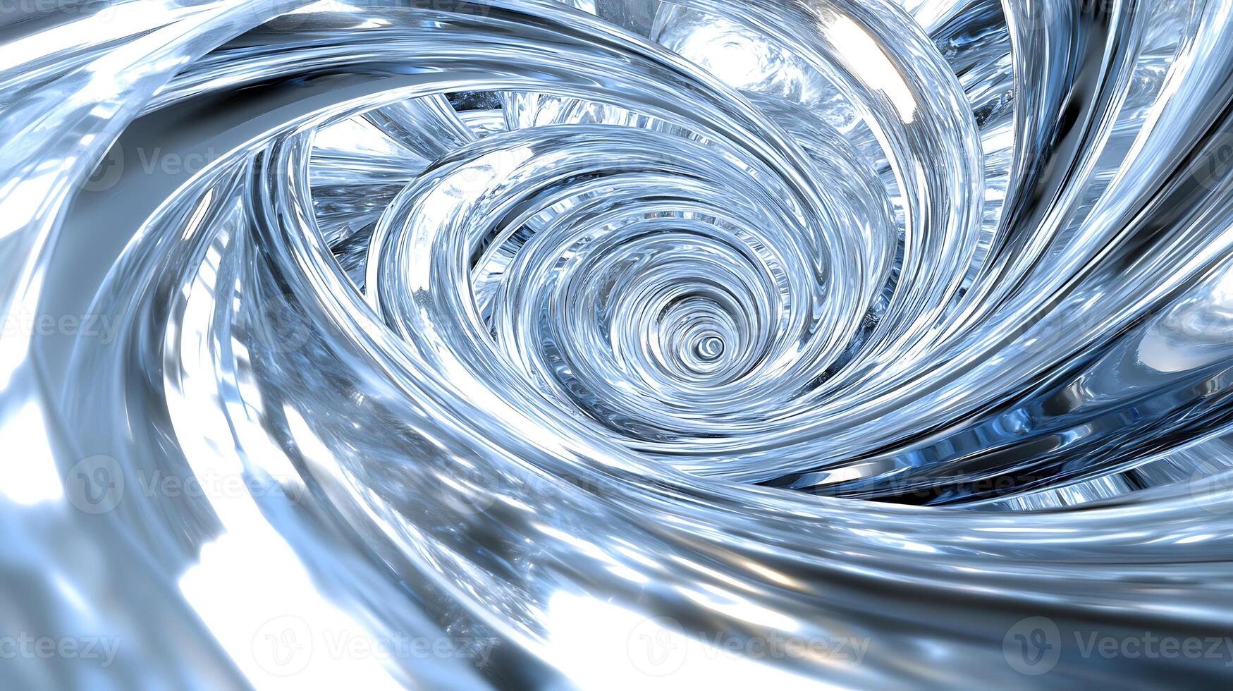 Abstract Spiral Design With Shiny Metallic and Glass-Like Textures in Motion photo