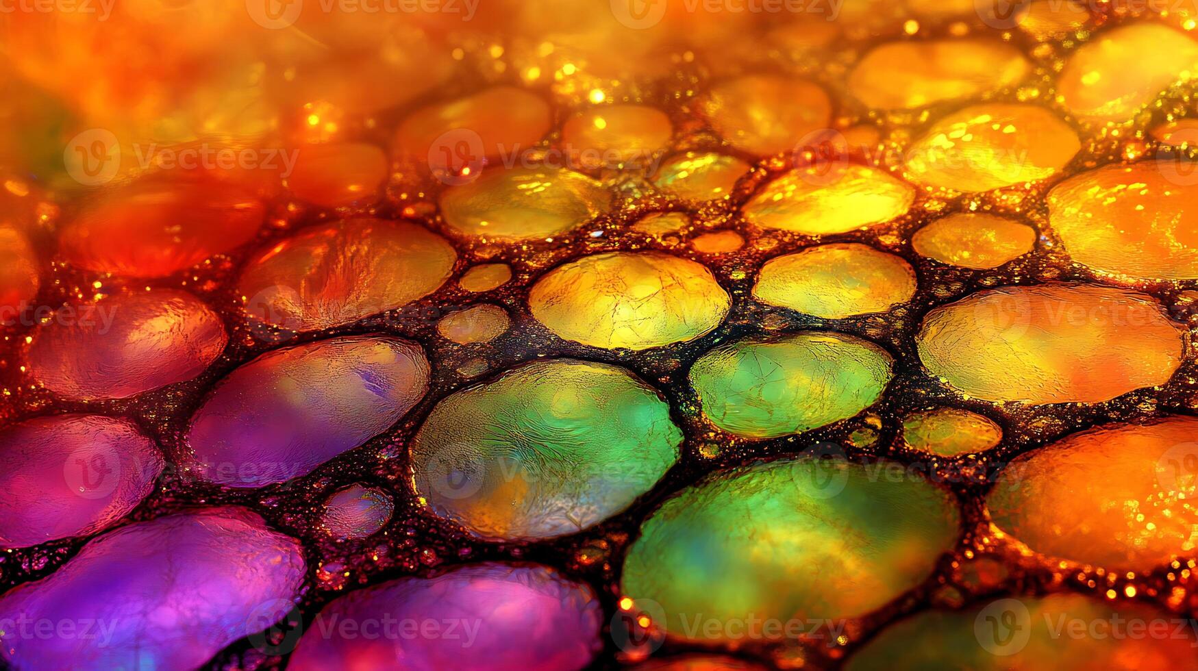 Vivid Abstract Display of Glowing Colorful Honeycomb Pattern photo
