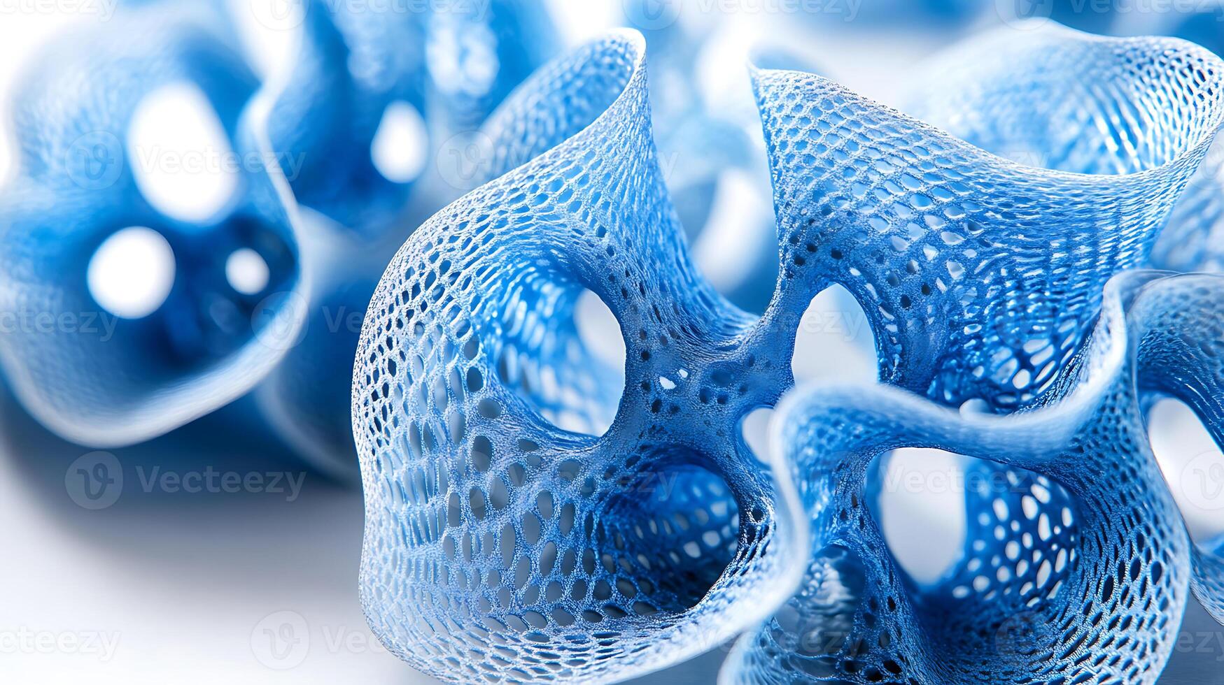 Abstract Honeycomb Structure in Blue Tones Showcasing Artistic Geometry photo
