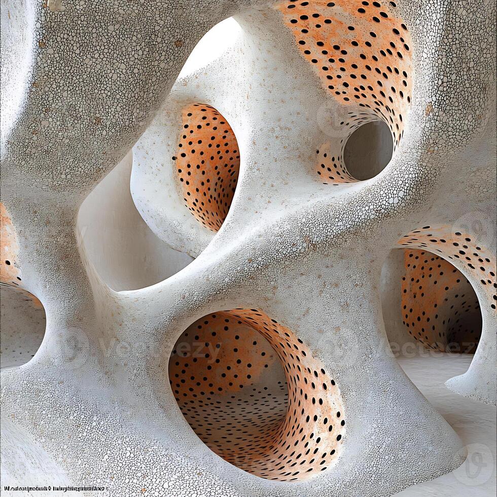 Abstract Interwoven Structures With Organic and Geometric Patterns in Muted Tones photo