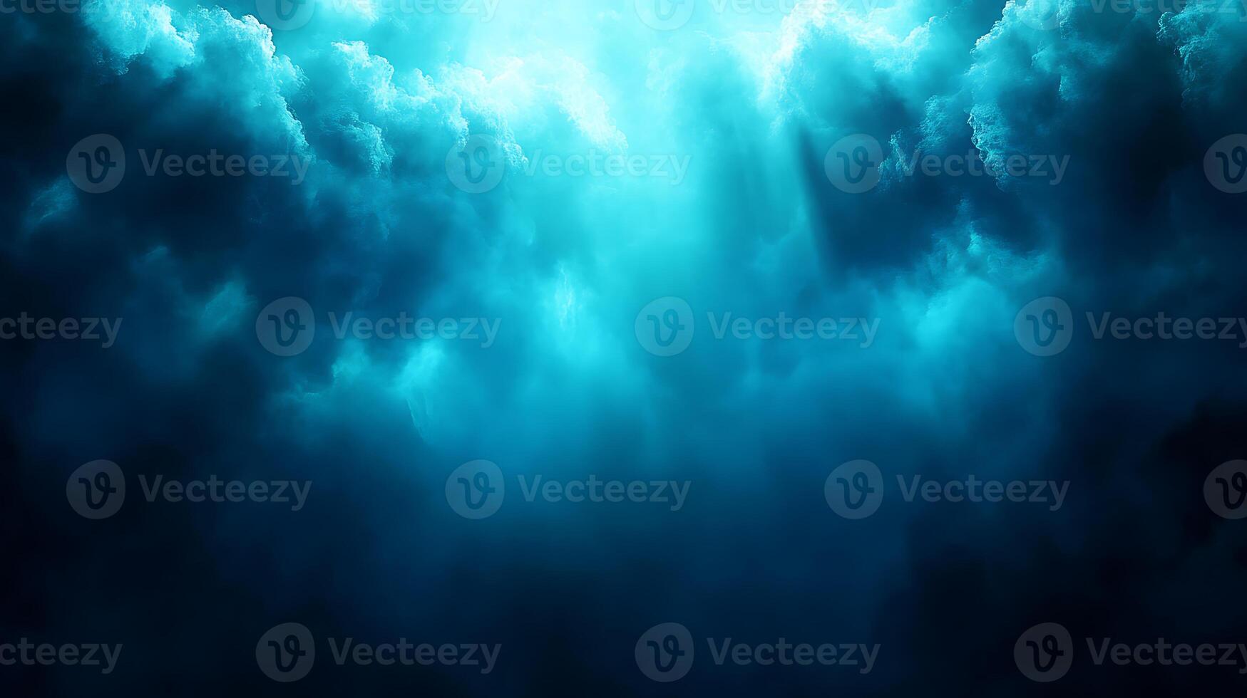 Majestic Blue Cloudscape with Stunning Light Beams and Ethereal Atmosphere photo