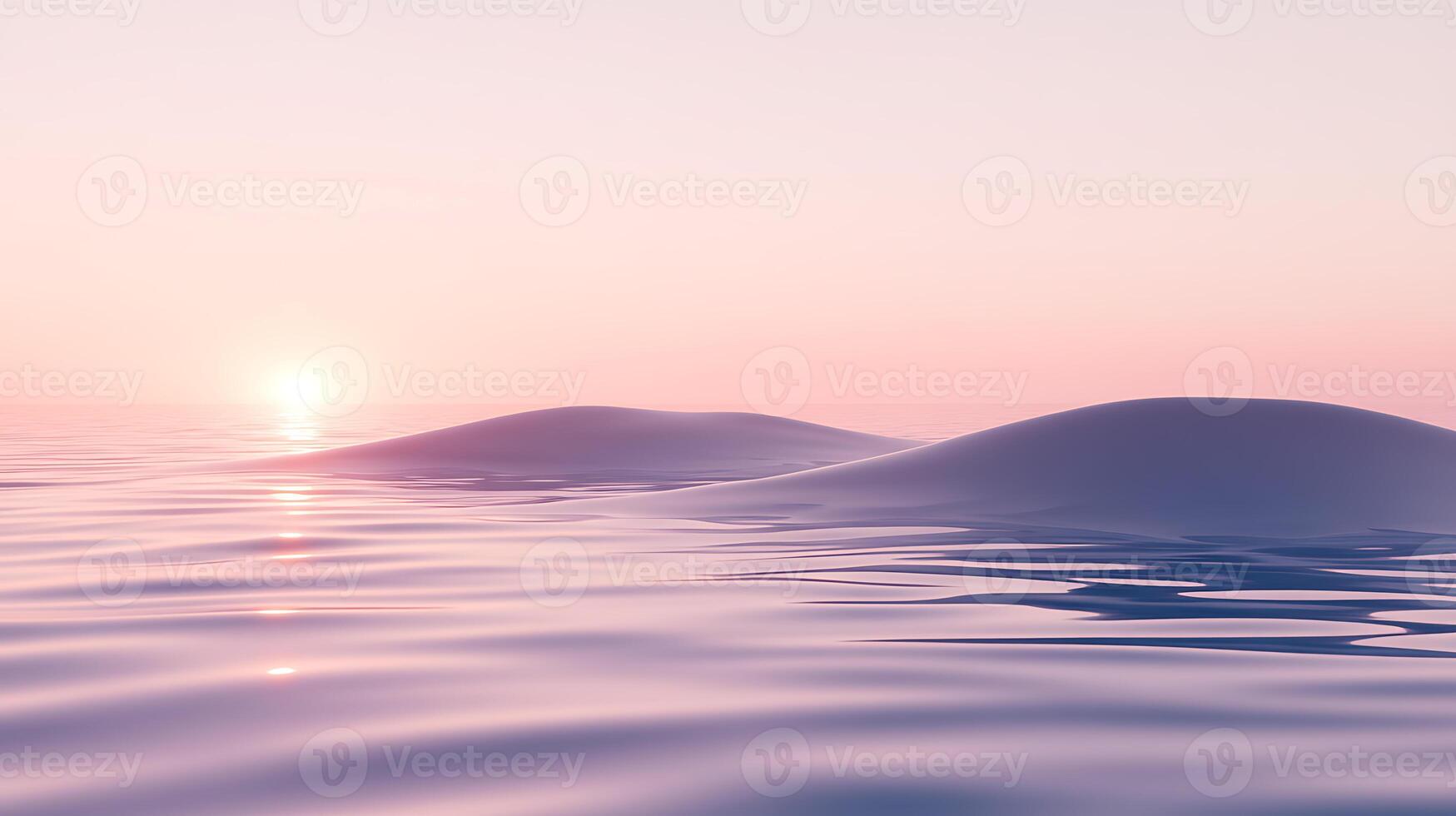 Serene Sunset Over Gentle Ripples On a Tranquil Water Surface photo