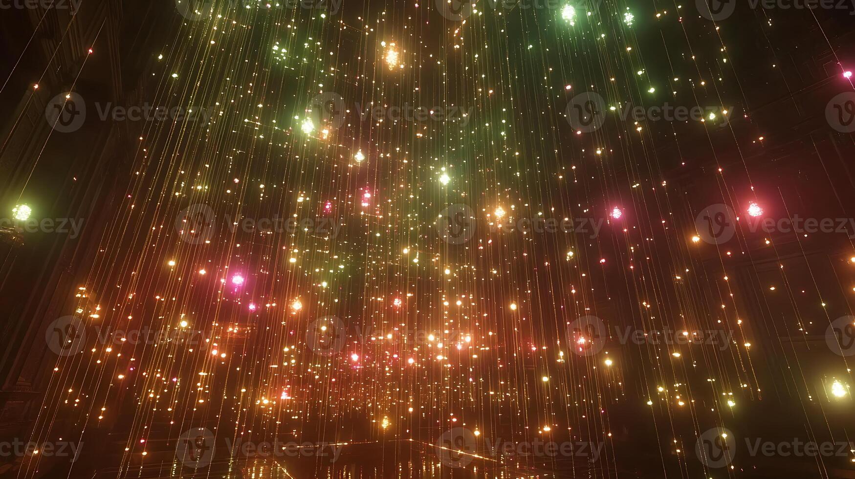 Mesmerizing Light Curtain Display With Glittering Colors in Glowing Interior photo