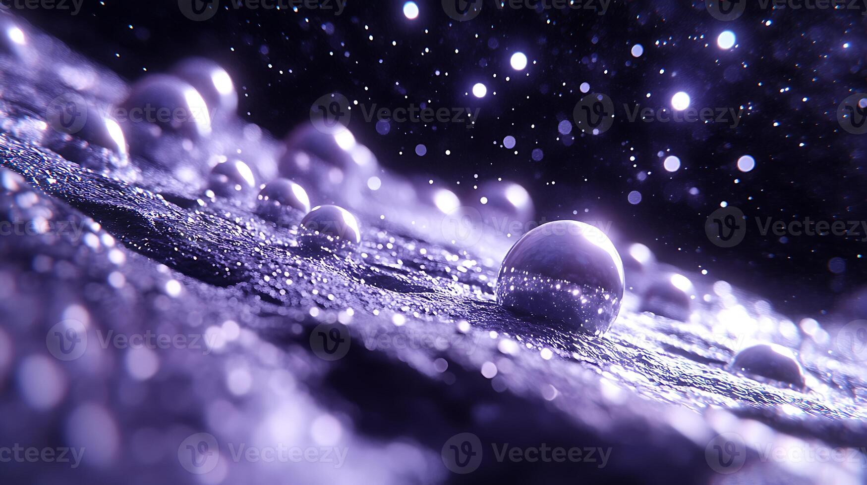 Violet Cosmic Spheres with Sparkling Background in a Dynamic Display photo