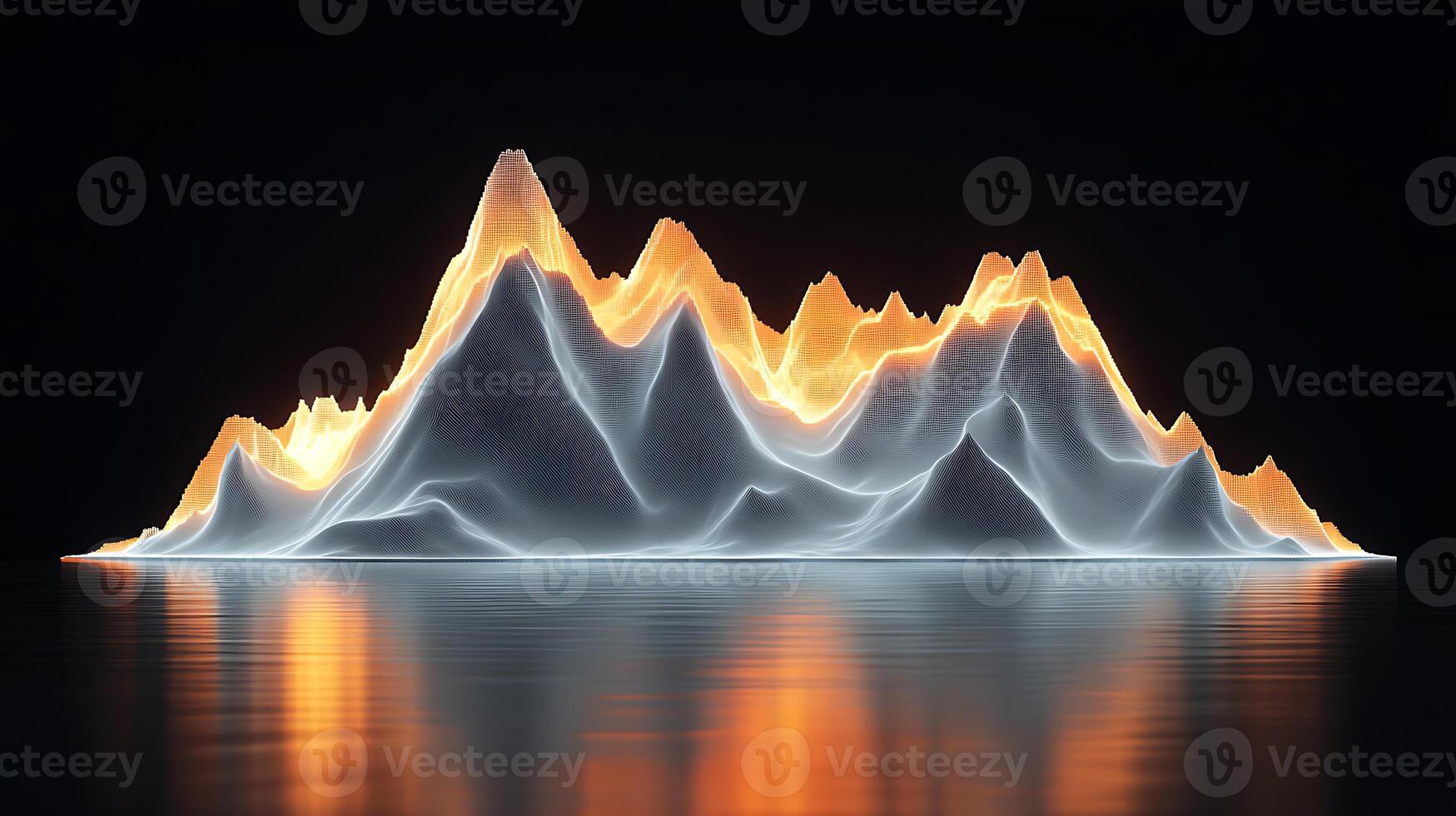 Abstract Representation of Luminous Peaks in a Digital Landscape photo