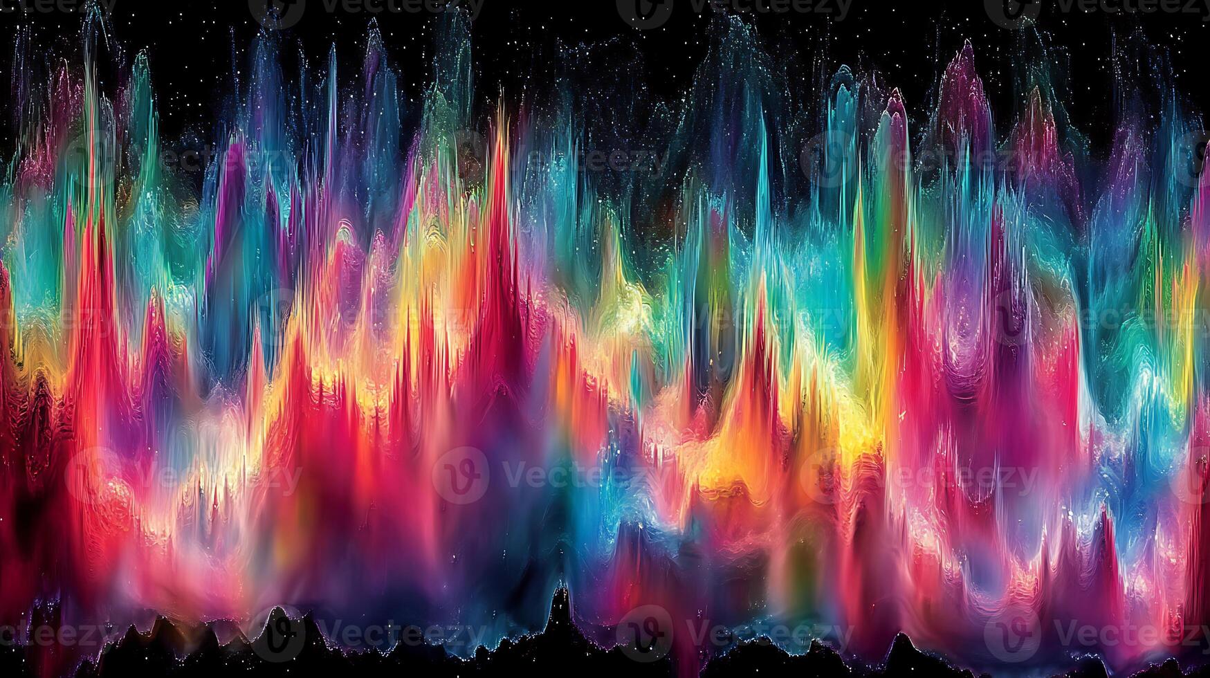 Colorful Abstract Aurora-Like Waves in Vibrant Universe Setting photo