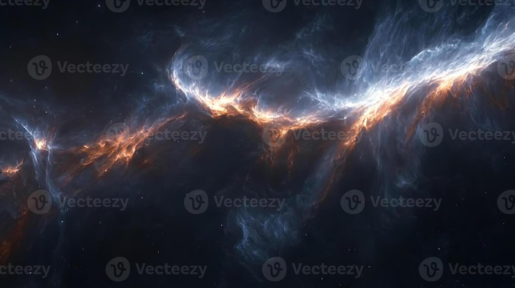 Cosmic Nebula Threads with Bright Glowing Energy in Space photo