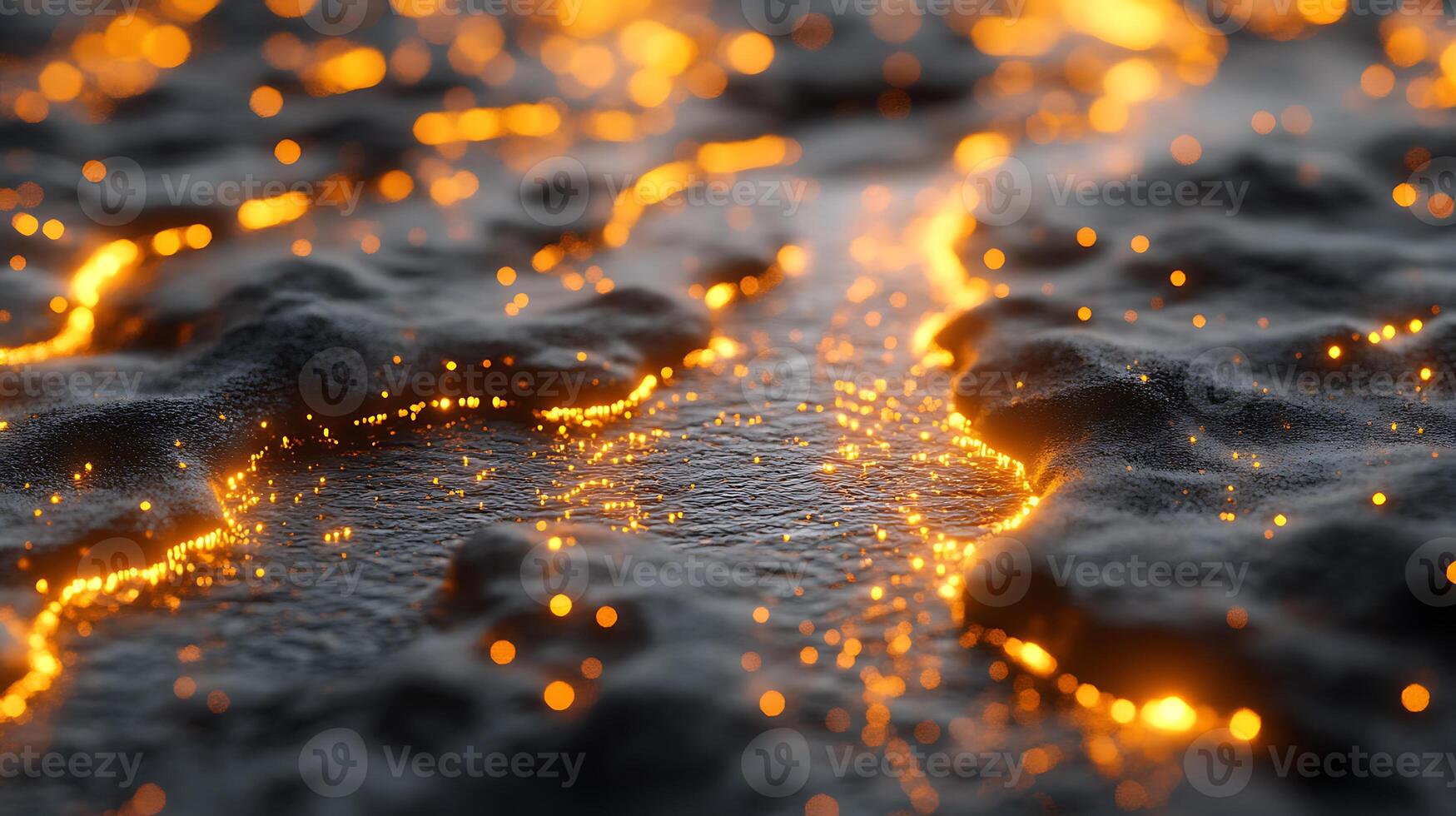 Abstract Macro View of Glow and Details in a Volcanic Formation photo