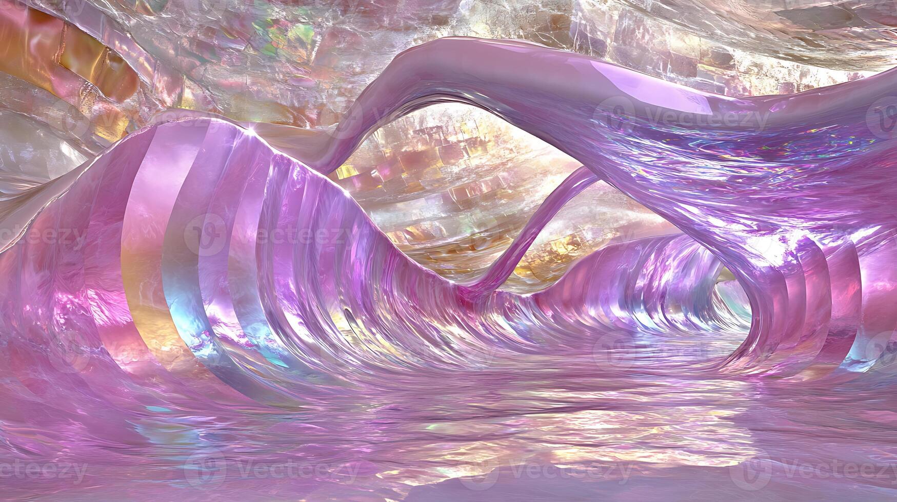 Hypnotic Iridescent Waves and Forms in a Surreal Abstract Composition photo