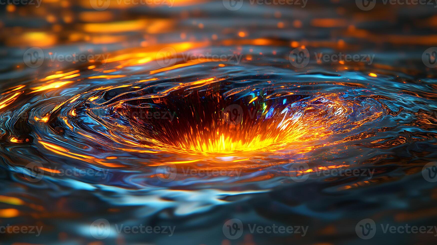 Vivid Whirling Energy Swirl With Dynamic Fiery and Iridescent Glow photo
