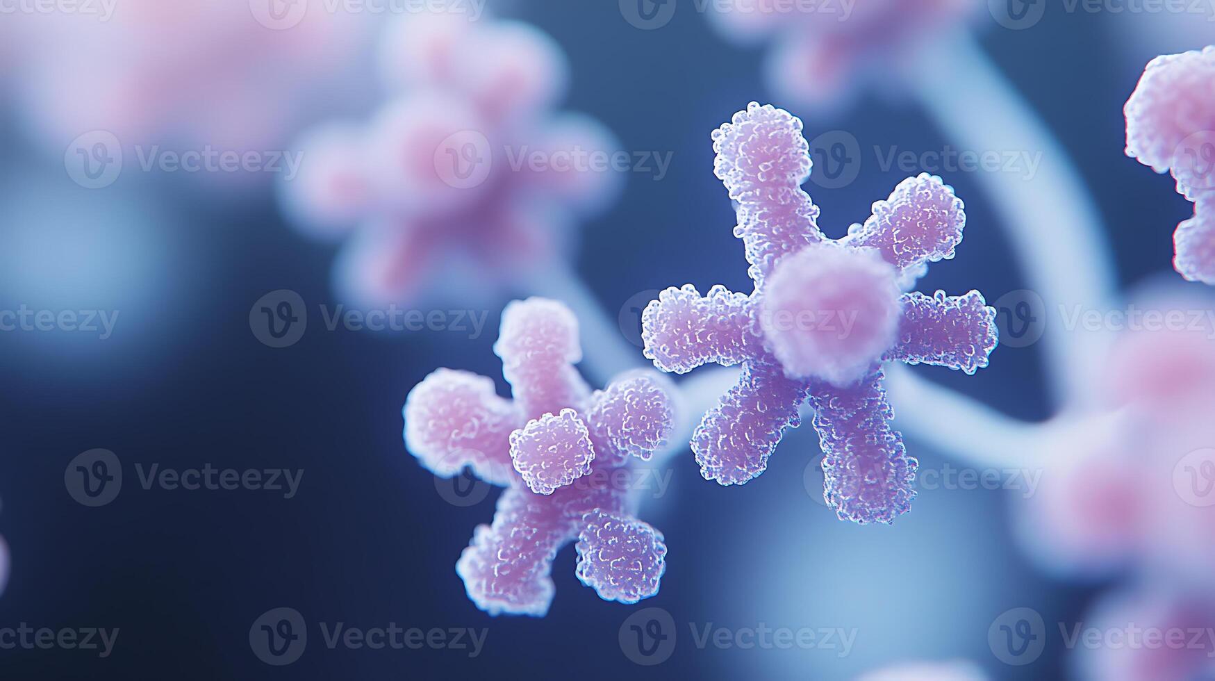 Close-Up of Abstract Pink Molecular Structures on a Blurred Background photo