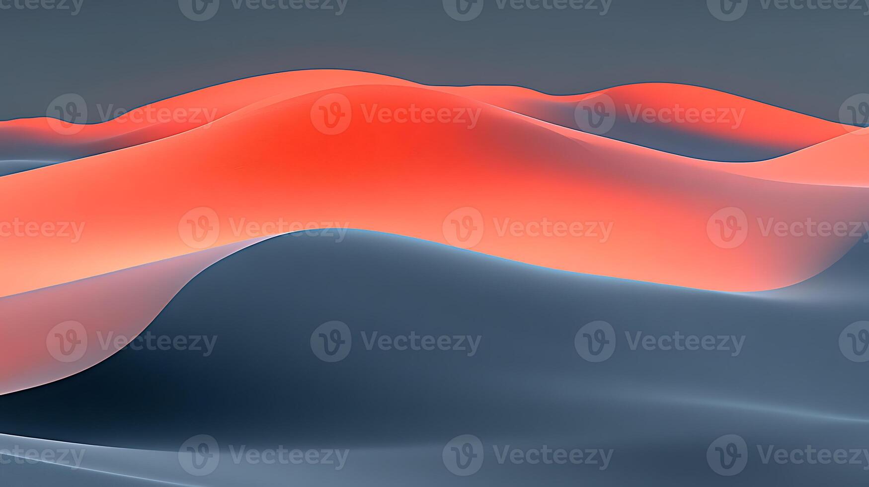 Abstract Orange and Gray Toned Waves with Gradient Highlights photo