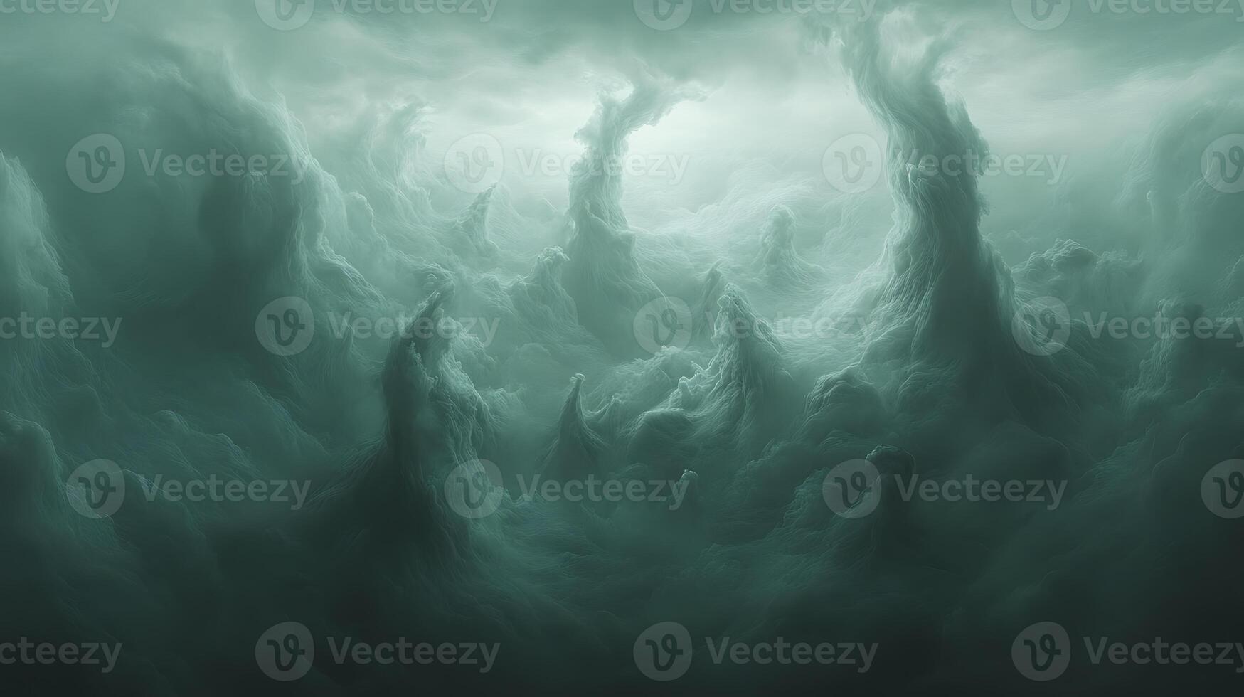 Mystical Landscape Depicting Ethereal Formations in a Surreal Cloudscape photo